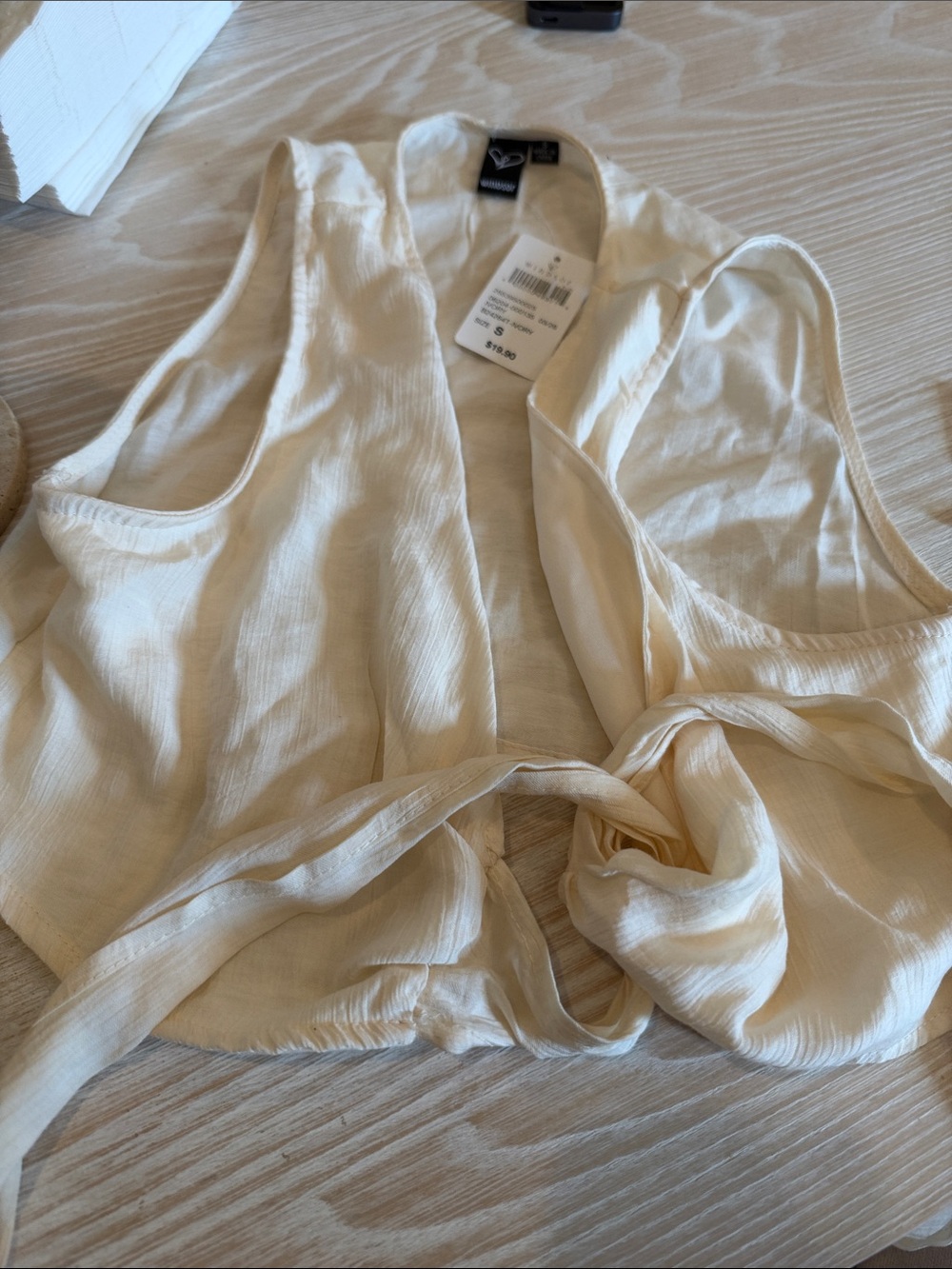 Windsor Cream Tie-Front Tank